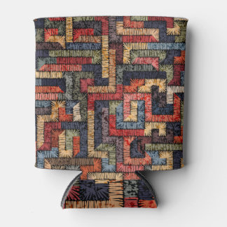 Rafraîchisseur Pour Canette Géométrie brodée, texture ethnique