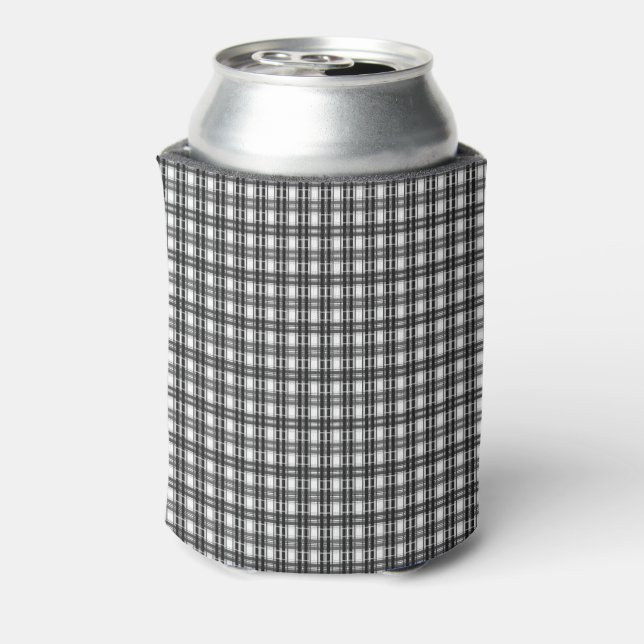 Rafraîchisseur Pour Canette Géométrie Tartan motif noir et blanc à damiers (Can Dos)