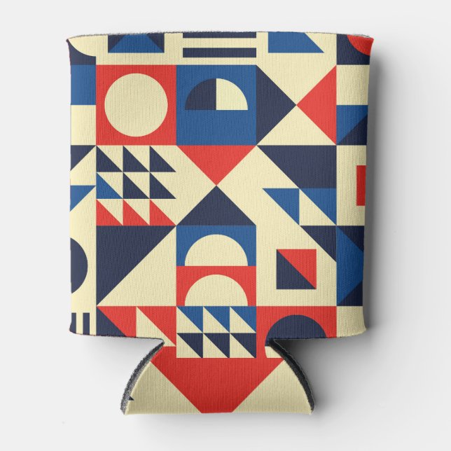 Rafraîchisseur Pour Canette Géométrique du milieu du siècle : Motif rétro funk (Devant)