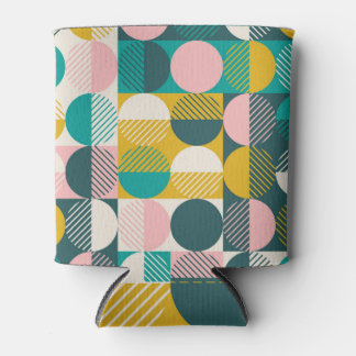 Rafraîchisseur Pour Canette Géométrique rétro : motif vintage moderne.