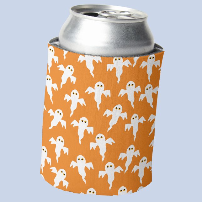 Rafraîchisseur Pour Canette Ghost Halloween orange et blanc (Orange ghosts fun Halloween can cooler)