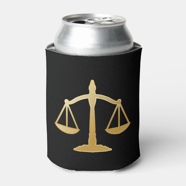Rafraîchisseur Pour Canette Golden Scales of Justice Law Theme (Can devant)