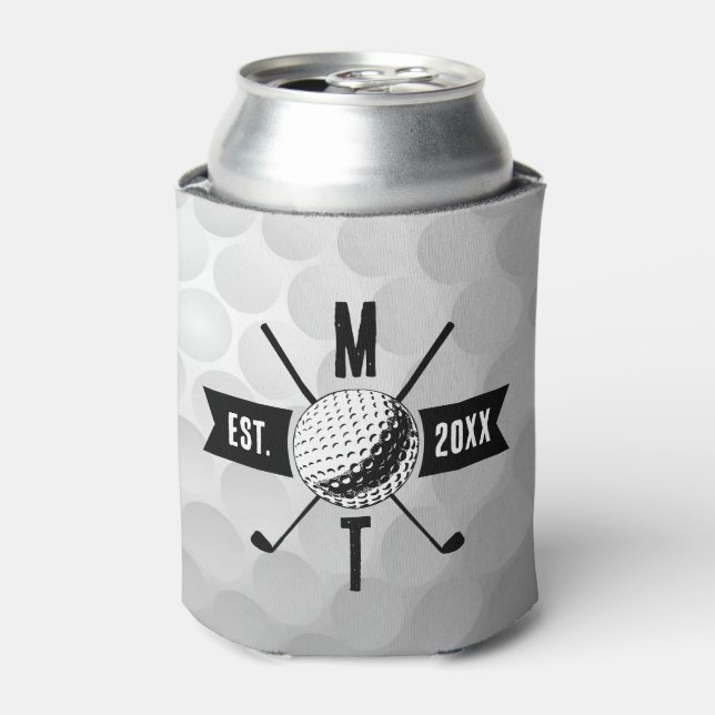 Rafraîchisseur Pour Canette Golf Ball Texture & Club Premier Monogramme (Can devant)