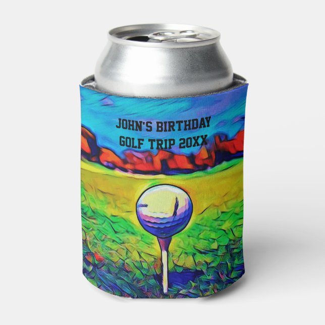 Rafraîchisseur Pour Canette Golf sur mesure Hommes Anniversaire Favors Golf Tr (Can devant)