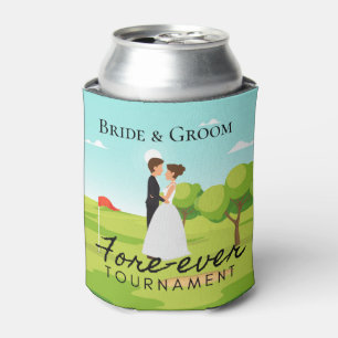 Rafraîchisseur Pour Canette Golfer Bride & Groom sur le Golf Course Mariage