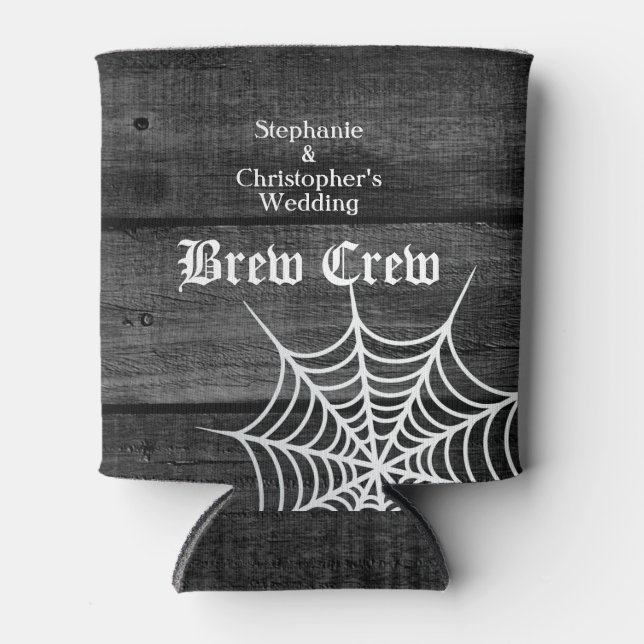 Rafraîchisseur Pour Canette Goth Halloween Mariage Brew Crew (Devant)