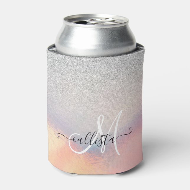 Rafraîchisseur Pour Canette Gradient holographique de Silver Glitter (Can devant)