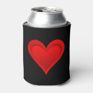 Rafraîchisseur Pour Canette Gradients RED LOVE HEART + votre texte et vos idée