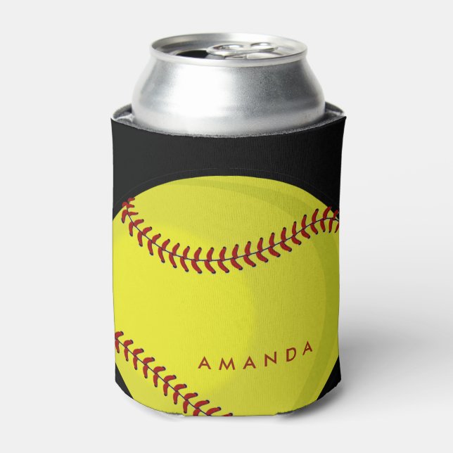 Rafraîchisseur Pour Canette Grand Bold Softball Nom personnalisé Purple (Can devant)
