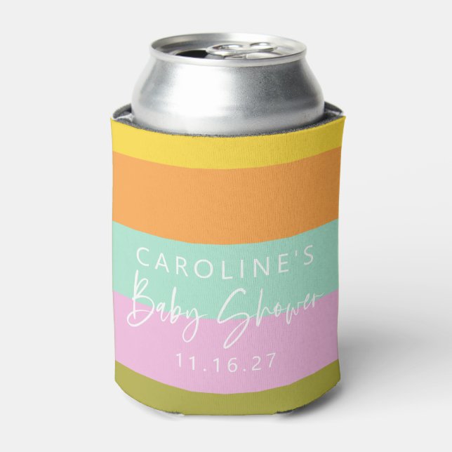 Rafraîchisseur Pour Canette Grandes géométriques Fête des mariées Pastel Mint  (Can devant)