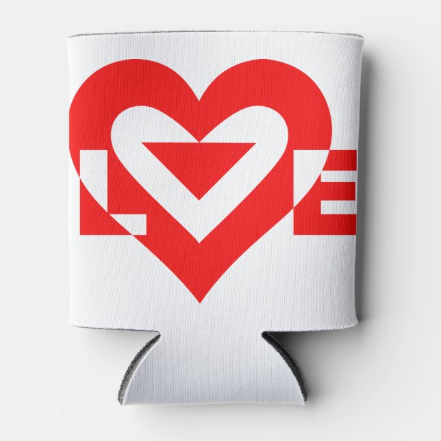 Rafraîchisseur Pour Canette Graphique d'amour cool, Rouge (Devant)