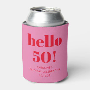 Rafraîchisseur Pour Canette Gras moderne esthétique rose et rouge 50e annivers