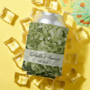 Rafraîchisseur Pour Canette Green Annabelle Hydrangea Floral Wedding Favors