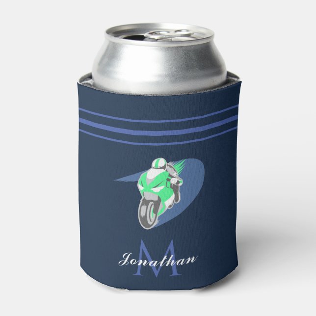 Rafraîchisseur Pour Canette Green Sports Motorbike Extreme Speed Nom personnal (Can devant)