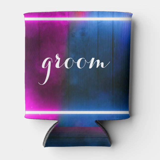 Rafraîchisseur Pour Canette GROOM Pour Lui Mariage Noir Can Cooler (Devant)