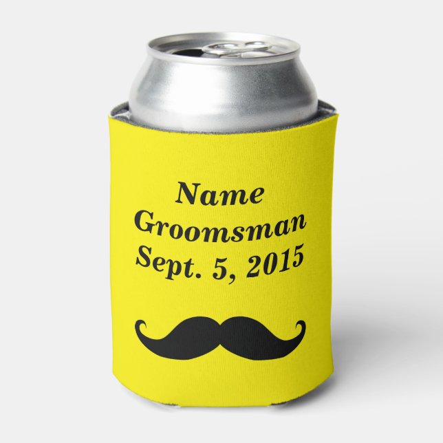 Rafraîchisseur Pour Canette Groomsman Mustache Casquette et costume Can Cooler (Can devant)