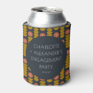 Rafraîchisseur Pour Canette Groovy Rétro Fleurs Personnalisé Fête de Fiançaill