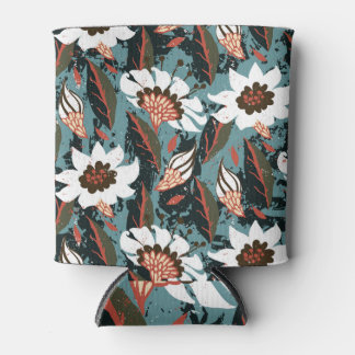 Rafraîchisseur Pour Canette Grunge Floral : Vintage Peint À La Main.