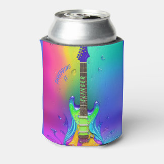 Rafraîchisseur Pour Canette Guitare Neon personnalisée, Psychédélique
