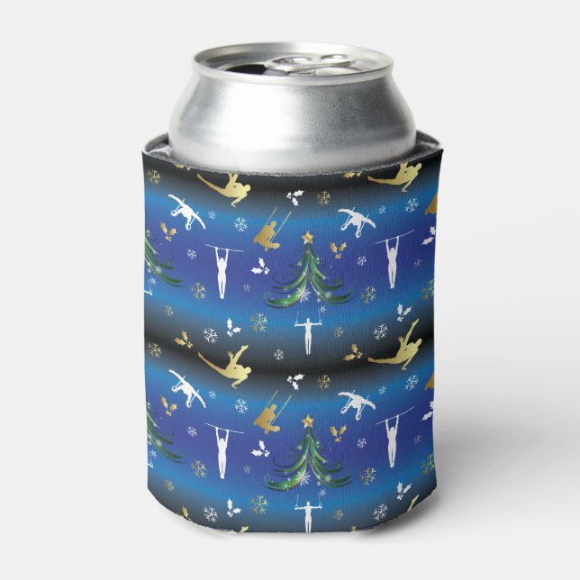 Rafraîchisseur Pour Canette Gymnastique masculine Snowflake sapin de Noël (Can devant)