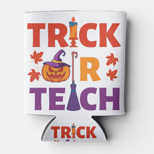 Rafraîchisseur Pour Canette Halloween Enseignant Tri Ou Enseigner (Devant)