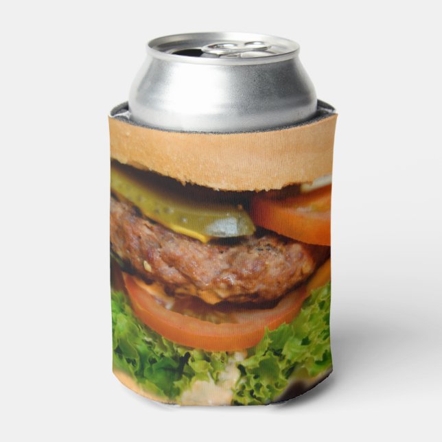 Rafraîchisseur Pour Canette Hamburger Funny Cheeseburger Partout Imprimer la n (Can devant)