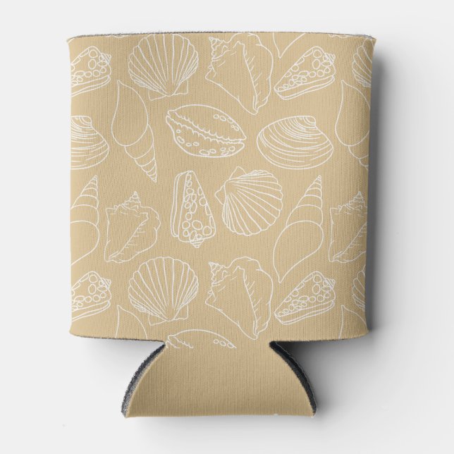 Rafraîchisseur Pour Canette Hand-drawn Sandy Shells Cooler (Devant)