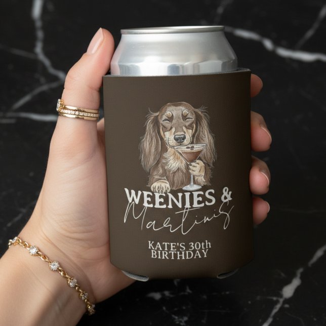 Rafraîchisseur Pour Canette Hand Drawn Weenies and Martinis Dachshund (Hand Drawn Weenies and Martinis Dachshund Can Cooler)