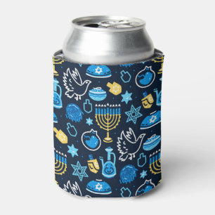 Rafraîchisseur Pour Canette Hanoukka Symboles Motif bleu