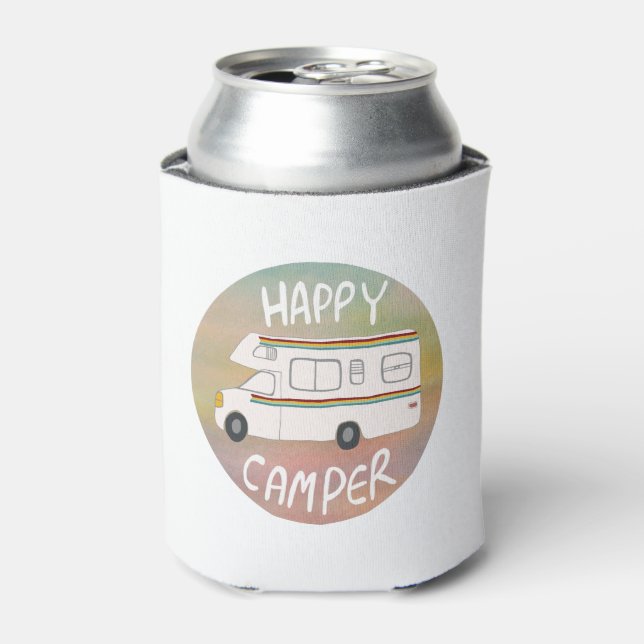 Rafraîchisseur Pour Canette Happy Camper Rainbow RV Sunset Motorhome RV (Can devant)