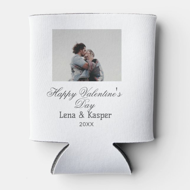 Rafraîchisseur Pour Canette Happy Valentine's day couple photo modern simple t (Devant)
