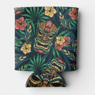Rafraîchisseur Pour Canette Hawaï Tiki Masque Motif tropical