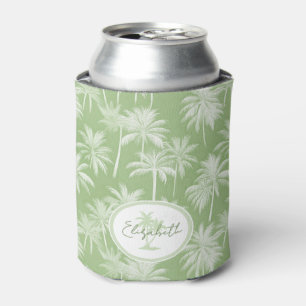 Rafraîchisseur Pour Canette Hawaiian Palm Tree Silhouette Motif Green ID1093