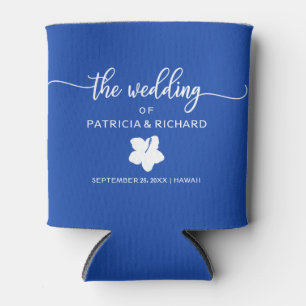 Rafraîchisseur Pour Canette Hibiscus Beach Destination Mariage Royal Blue