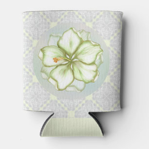 Rafraîchisseur Pour Canette Hibiscus & dentelle BLANC