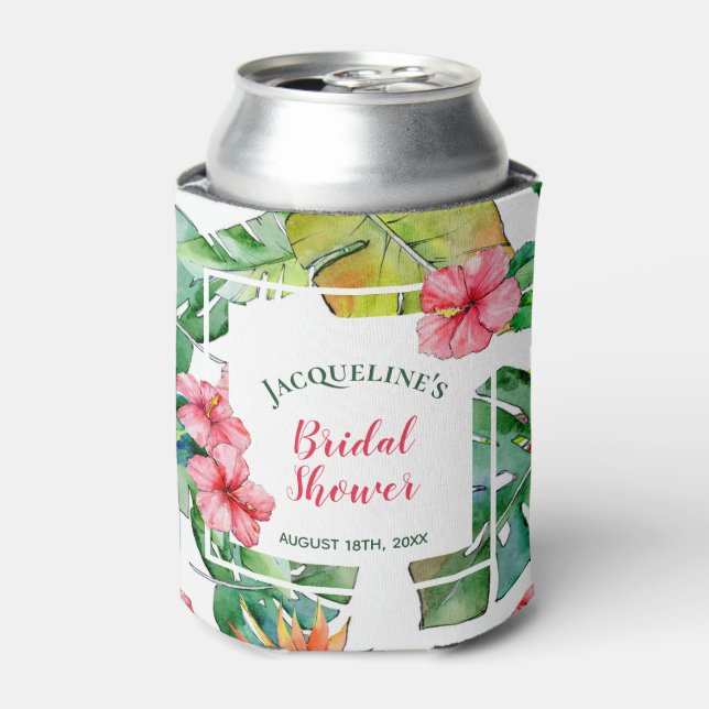 Rafraîchisseur Pour Canette Hibiscus tropical Mariée de Luau hawaïen (Can devant)