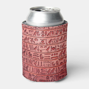 Rafraîchisseur Pour Canette Hiéroglyphes égyptiens anciens Red Can Cooler