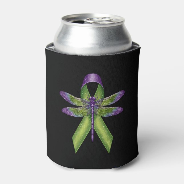 Rafraîchisseur Pour Canette Hippie Dragonfly Green Ribbon Cerebral Palsy Aware (Can devant)