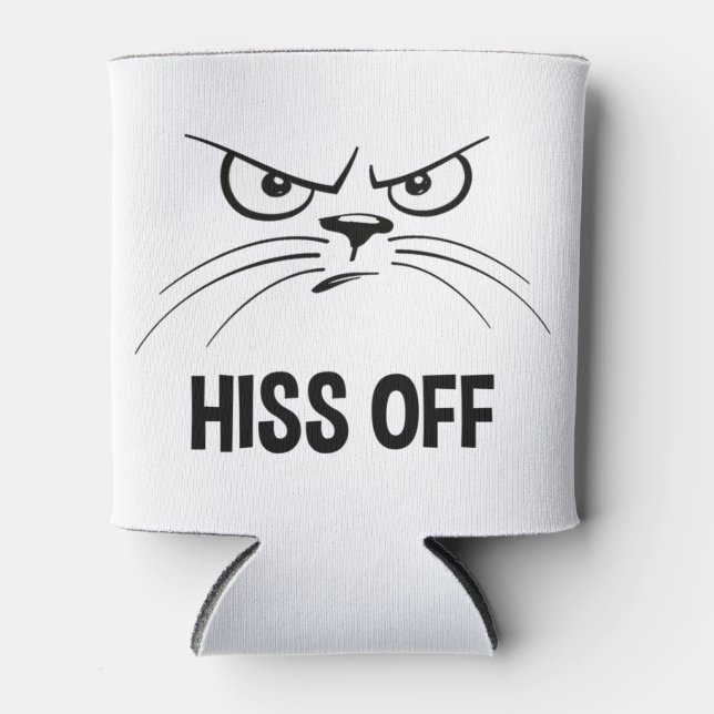 Rafraîchisseur Pour Canette Hiss Off Funny Chat En Colère (Devant)