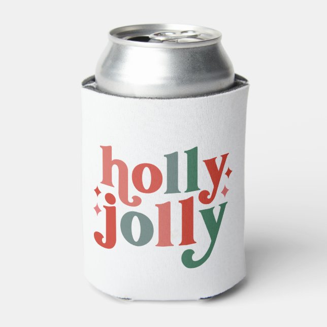 Rafraîchisseur Pour Canette Holly Jolly - Typographie des Fêtes Rétro (Can devant)