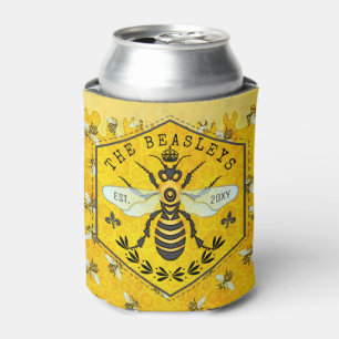 Rafraîchisseur Pour Canette Honeybee Honeycomb Bee Bumblebee Crown Personnal