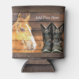 Rafraîchisseur Pour Canette Horse Cowboy Boots Rustic Barque