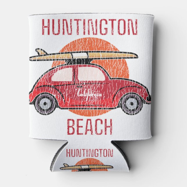 Rafraîchisseur Pour Canette Huntington Beach California Retro Surf (Devant)