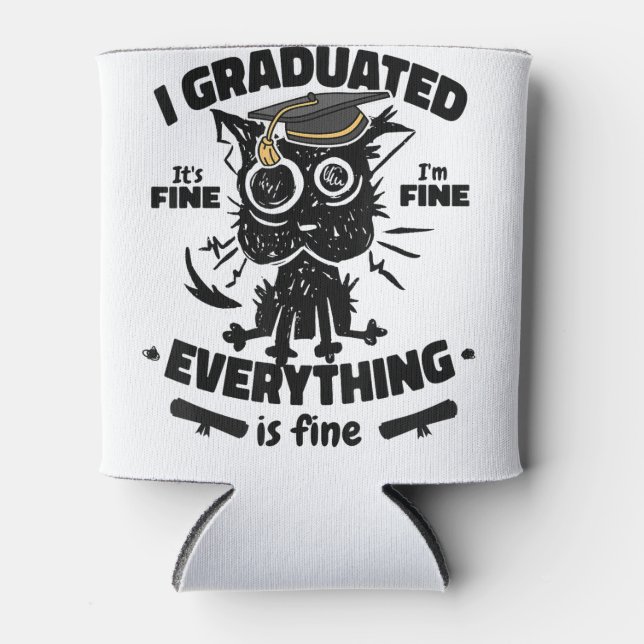 Rafraîchisseur Pour Canette I Graduate Class Funny Black Cat Graduation (Devant)