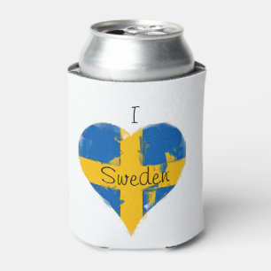 Rafraîchisseur Pour Canette I Heart Suède Drapeau suédois