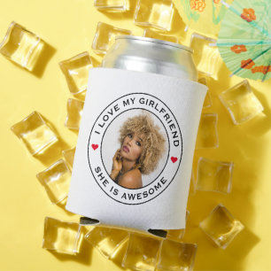 Rafraîchisseur Pour Canette I Love My Awesome Girlfriend Photo Texte Coeur