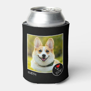 Rafraîchisseur Pour Canette I Love My Dog, Custom Photo - Pet Lovers