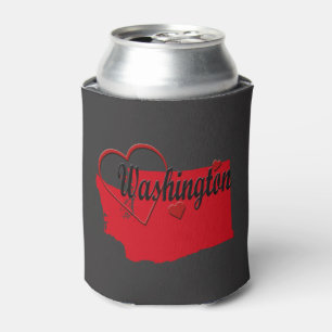 Rafraîchisseur Pour Canette I Love Washington Hearts Map