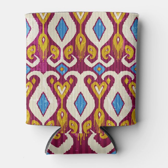 Rafraîchisseur Pour Canette Ikat traditionnel, conception de tissu (Devant)