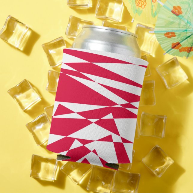 Rafraîchisseur Pour Canette Illusion abstraite rouge blanc (Été in situ)